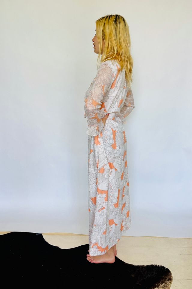 Vintage Tangerine Dream Summer Garden Dress Selected by Atlantic Vintage #2