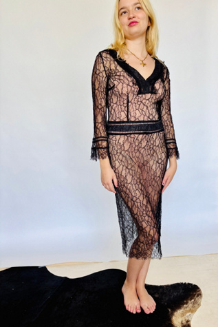 Vintage Black Lace Lady Dress Selected by Atlantic Vintage