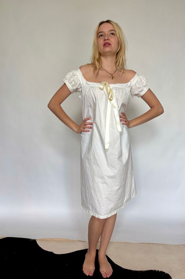 Vintage White Cotton Scalloped Edge Victorian Dress Selected by Atlantic Vintage #1