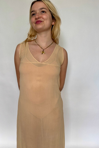 Vintage Cream Dream Silk Slip Dress  Selected by Atlantic Vintage