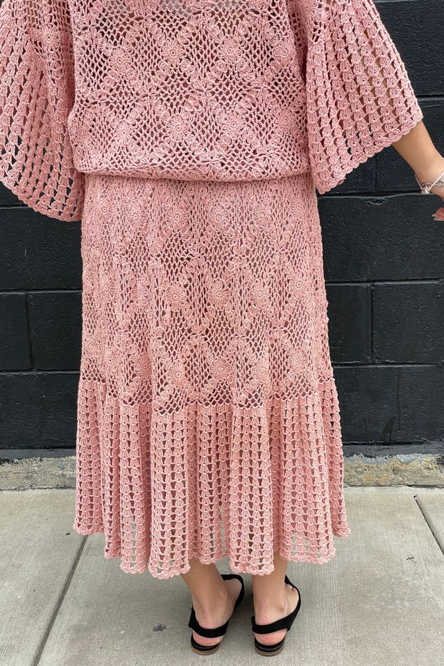 Vintage Hand Crochet Skirt and Top Set Selected by FernMercantile #2