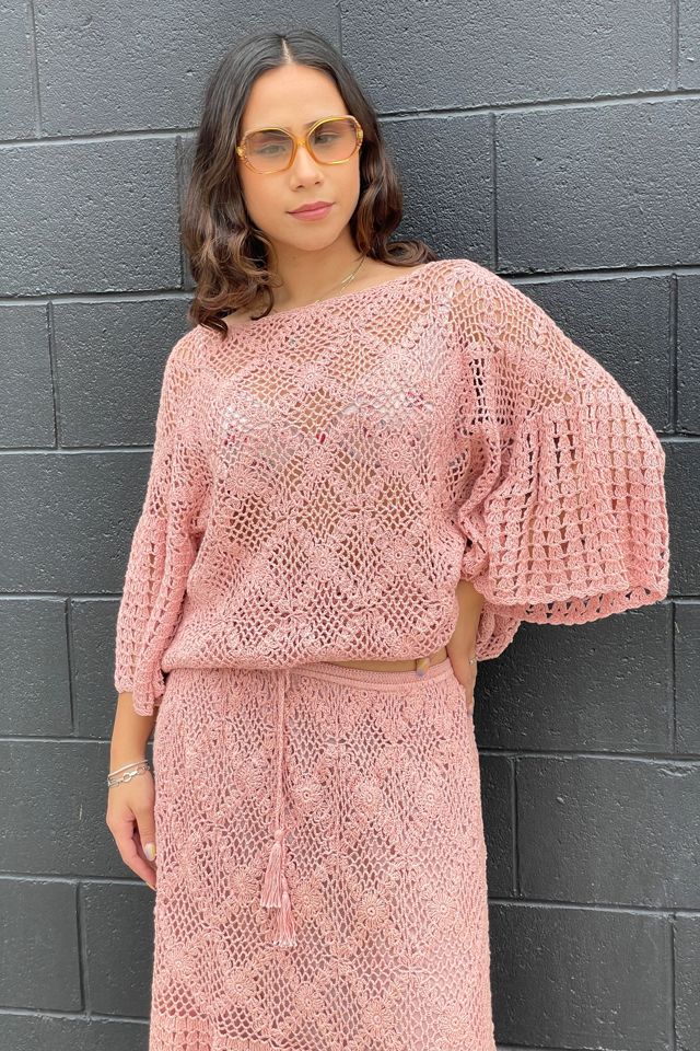 Vintage Hand Crochet Skirt and Top Set Selected by FernMercantile #3