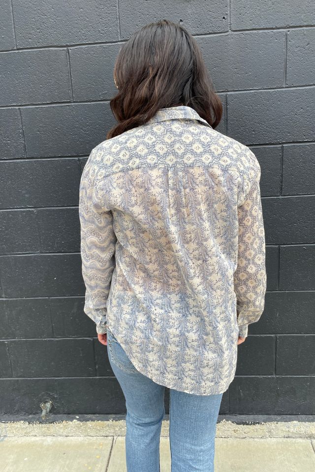 Dosa Asymmetrical Blue Floral Shirt Selected by FernMercantile #3