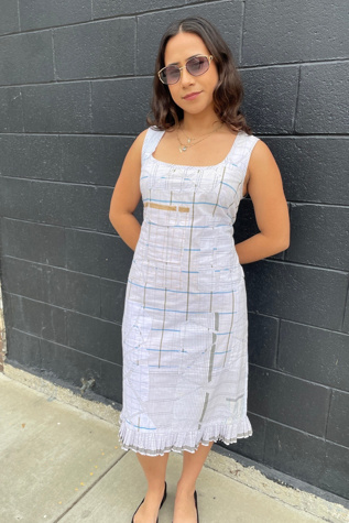 Dosa Applique Dress with Ruffle Hem Selected by FernMercantile