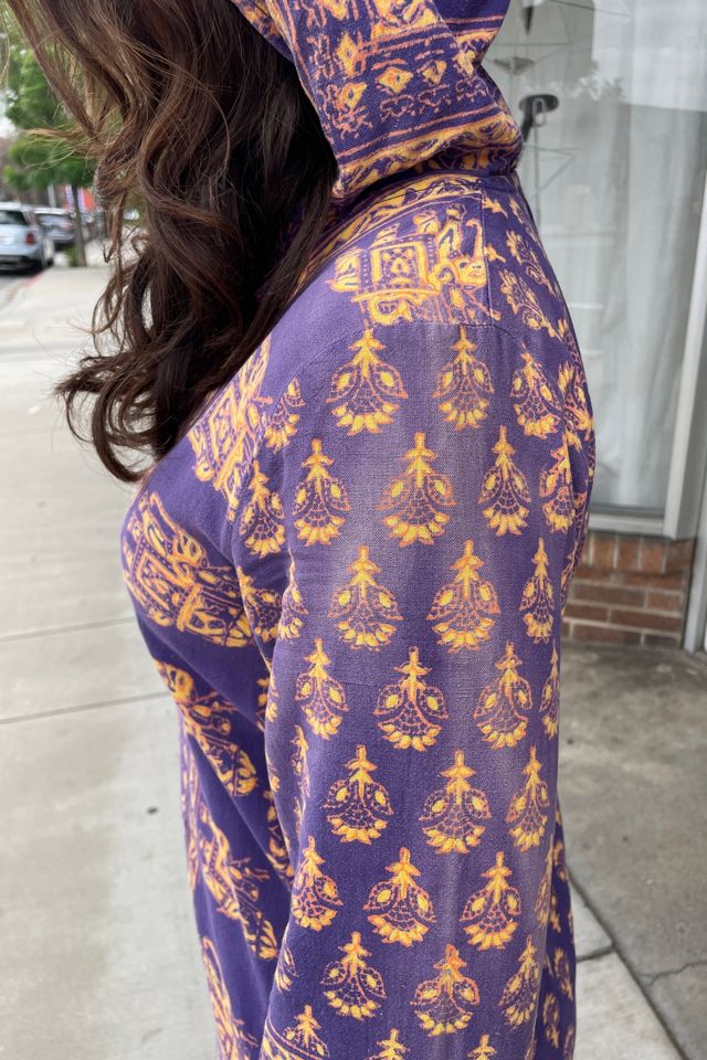 Vintage 1970's Purple Elephant Caftan with Hood Selected by FernMercantile #3