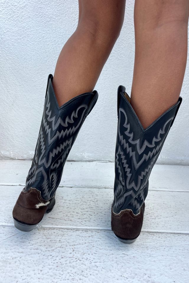 Leather Cowhide Cowboy Boots Sz 6 Selected by Madly Vintage #2