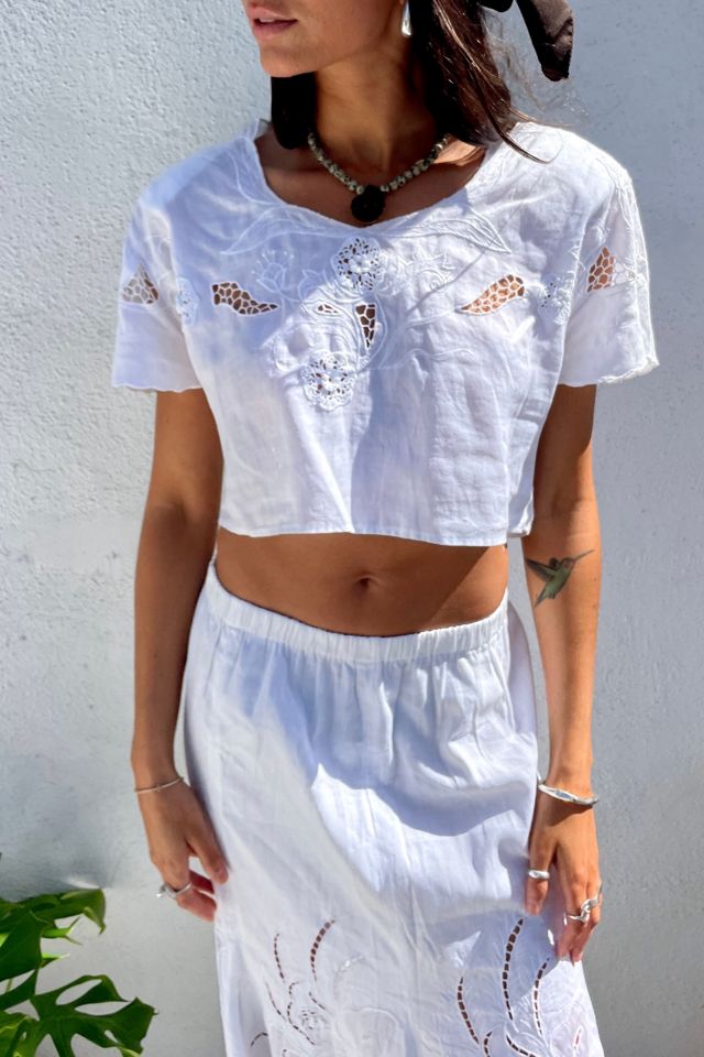 Reworked Cotton Embroidered Skirt Set Selected by Madly Vintage #1