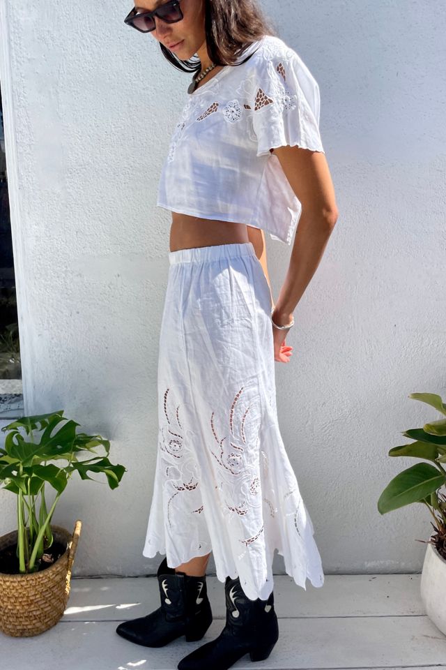 Reworked Cotton Embroidered Skirt Set Selected by Madly Vintage #2