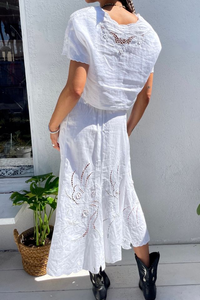 Reworked Cotton Embroidered Skirt Set Selected by Madly Vintage #3