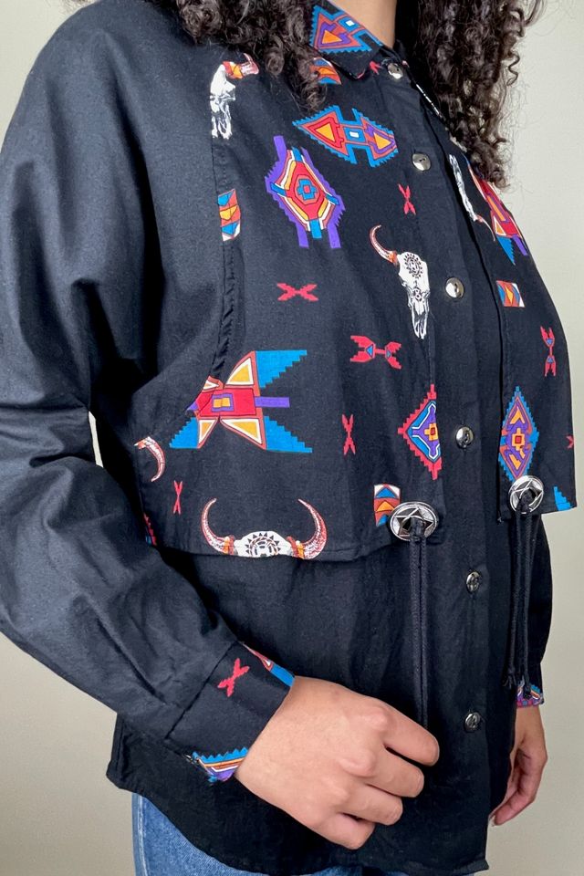 Vintage Black South Western Shirt With Graphics Selected By Ankh By Racquel #1
