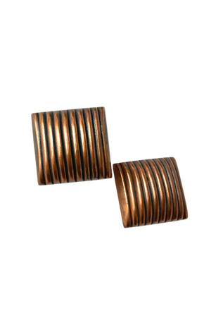 Vintage Large Square Copper Earrings Selected By Ankh By Racquel