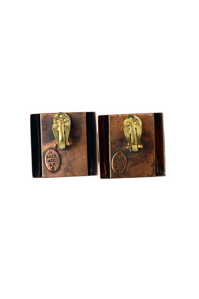 Vintage Large Square Copper Earrings Selected By Ankh By Racquel #2
