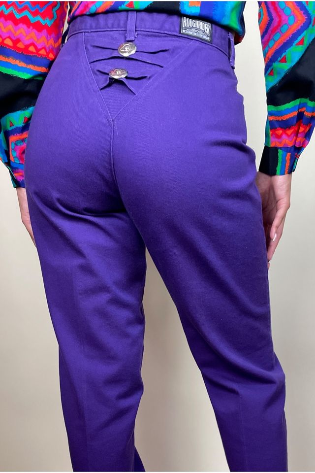 Vintage High-Waisted Purple Western Jeans Selected By Ankh By Racquel #1