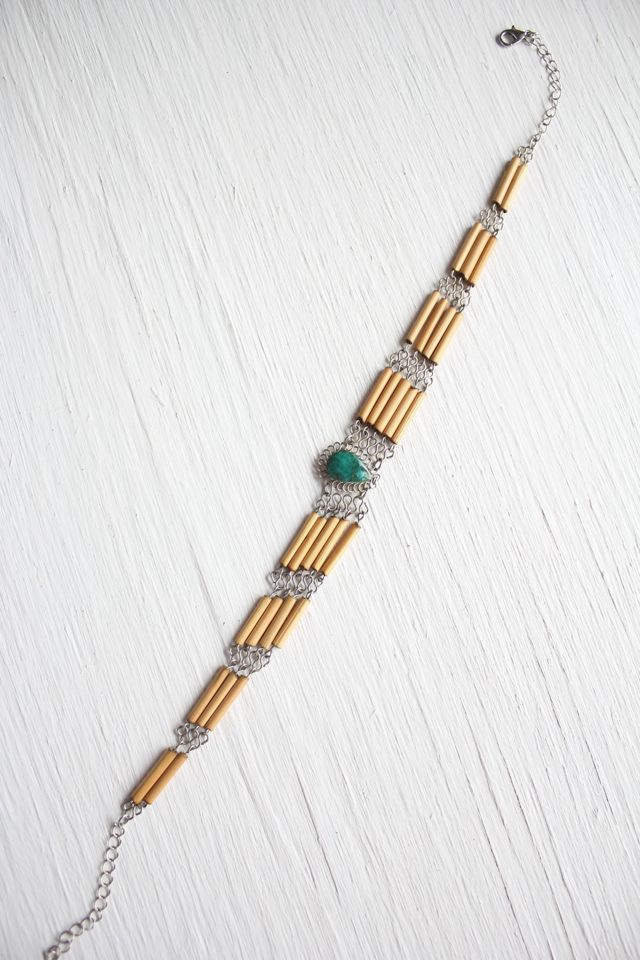 Vintage Amazonite Bamboo Choker Necklace Selected By Moons + Junes Vintage #2
