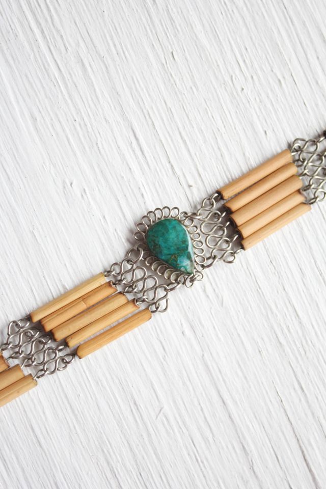 Vintage Amazonite Bamboo Choker Necklace Selected By Moons + Junes Vintage #3