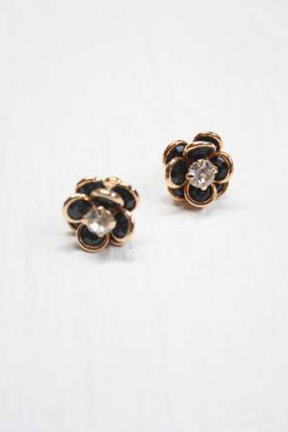 Женские серьги Moons + Junes Vintage Ornate Diamond Flower Gold Selected, цвет: Золотой — фото 3