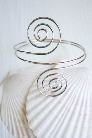 Y2K Vintage Silver Arm Cuff Bracelet Selected By Moons + Junes Vintage