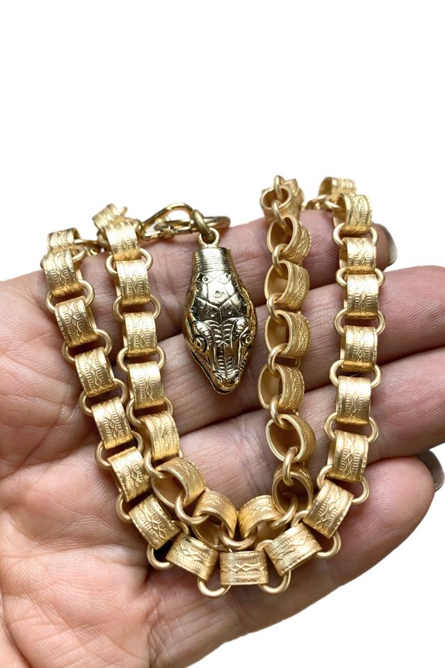 Vintage Whiting + Davis Snake Pendant with Bookchain Necklace Selected by Lux Revival #2