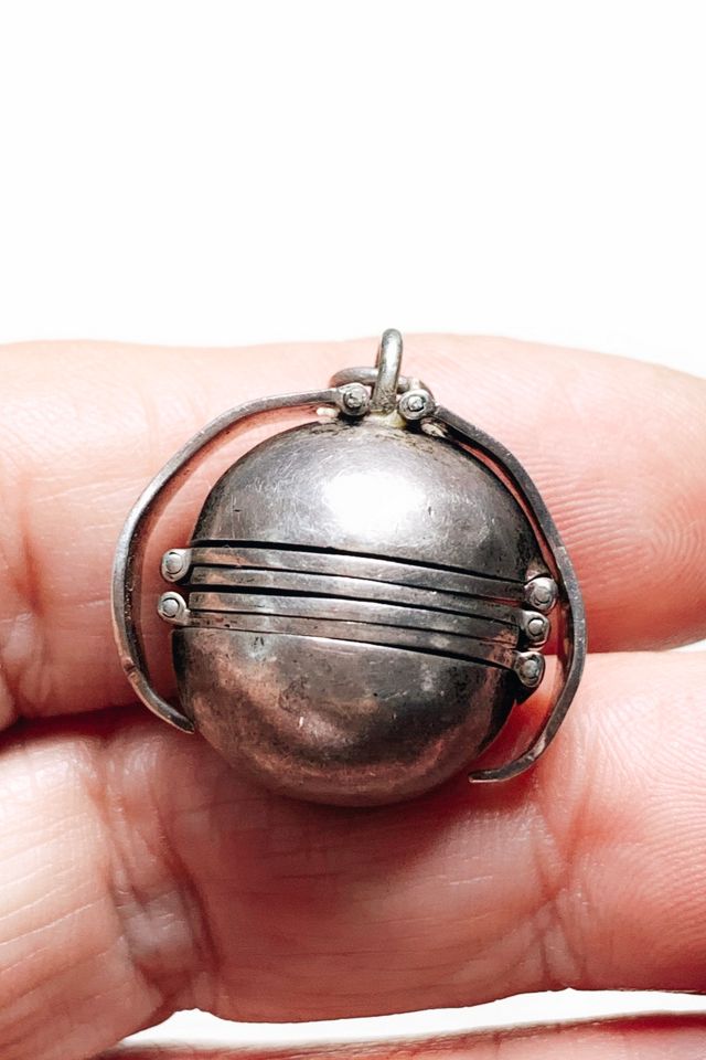 Vintage Orb Locket Sterling Silver Pendant Selected by Lux Revival #2