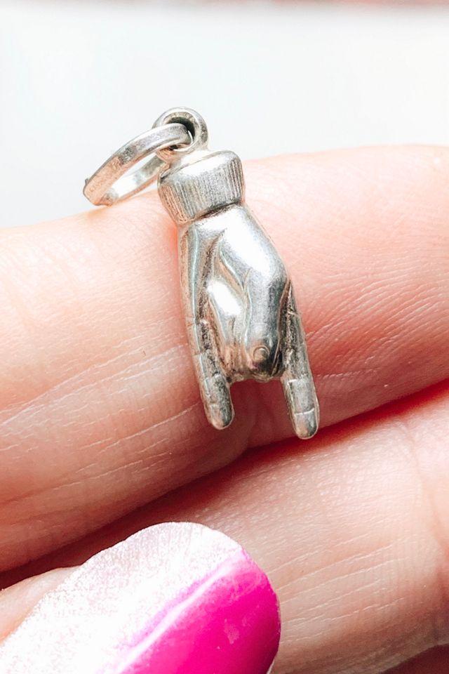 Vintage Sterling Mano Cornuto Figa Pendant Selected by Lux Revival #1