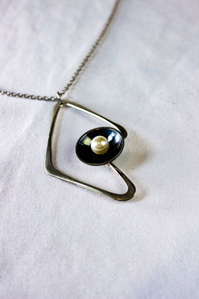 Vintage 70s Sterling Silver Pearl Necklace Selected By Black Shag Vintage #2