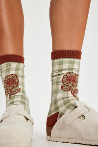 Hillside Socks by Doublesoul at Free People in Green