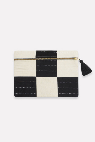 Anchal Checkered Pouch at Free People in Black