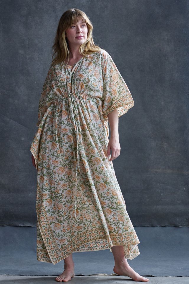 Anchal Block Print Floral Kaftan #1