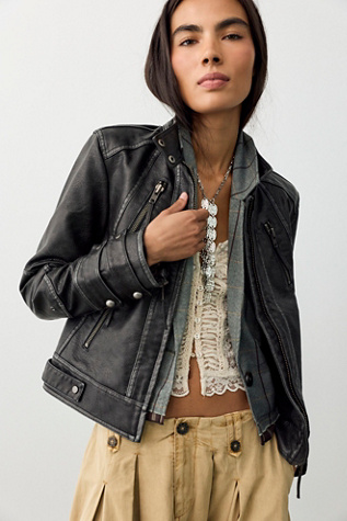 We The Free Jesse Vegan Leather Moto Jacket