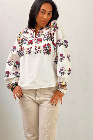 Vintage Embroidered Peasant Blouse Selected by Anna Corinna