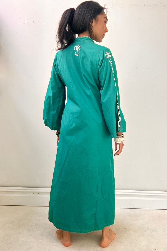 Vintage Embroidered Emerald Caftan Selected by Anna Corinna #1