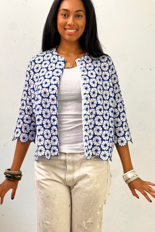 Vintage Eyelet Flowers Jacket Top Selected by Anna Corinna