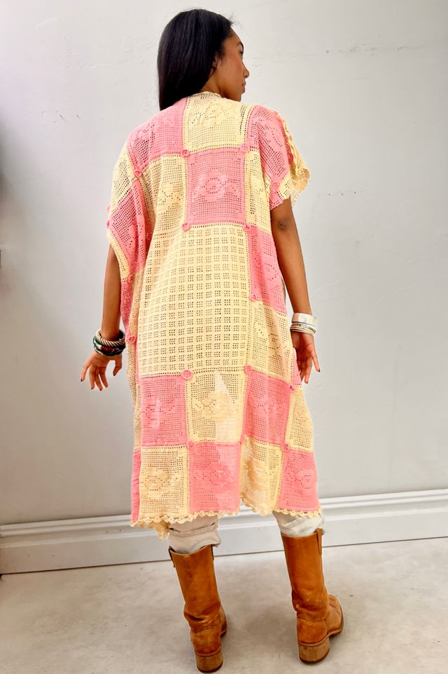 Anna Corinna Reworked Vintage Crocheted Checkered Jacket #1