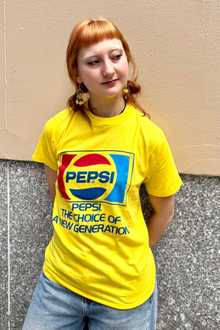 1970’s Deadstock Yellow Pepsi T-Shirt Selected by Nomad Vintage