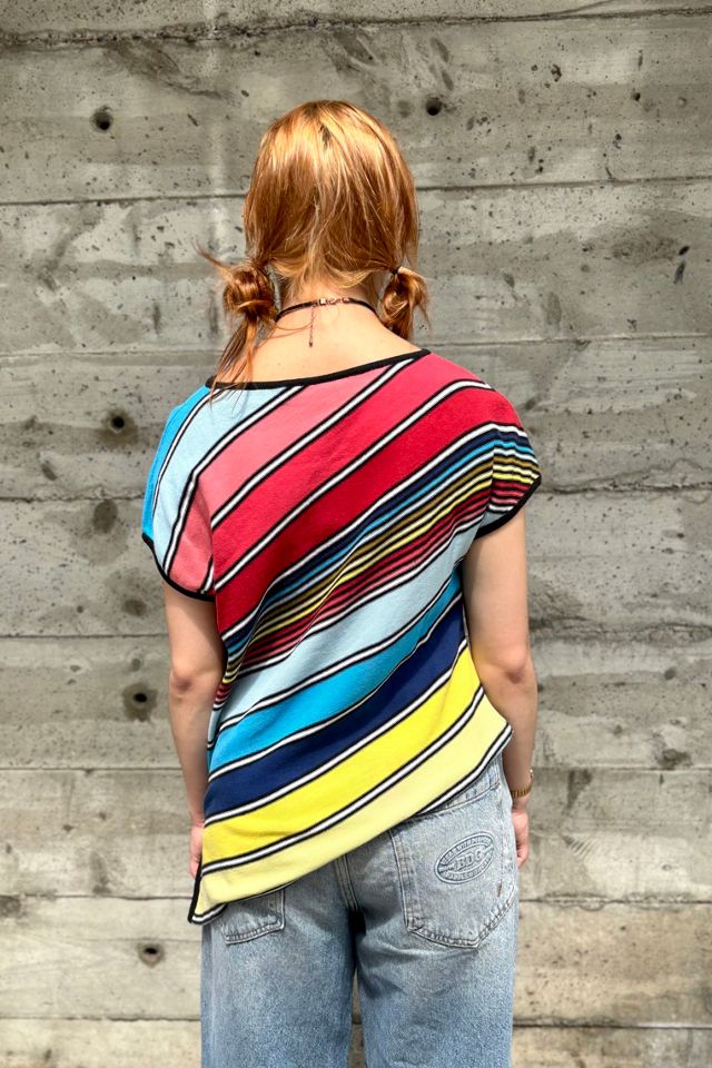 Sonia Rykiel Asymmetrical Bold Striped Sweater Selected by Nomad Vintage #1