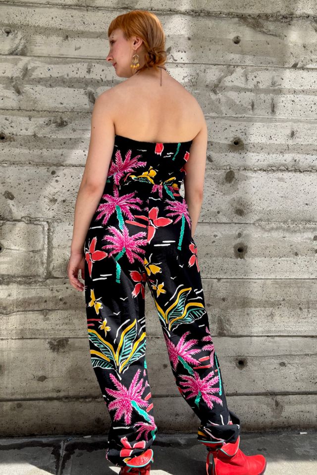 Deadstock 1980s Strapless Print Jumpsuit Selected by Nomad Vintage #1