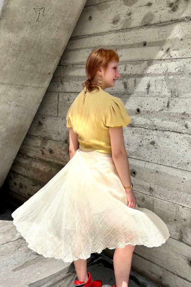 1930s Yellow Cap Sleeve Dress Selected by Nomad Vintage #1