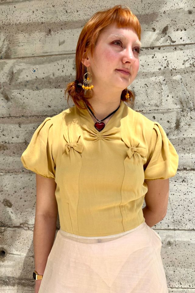 1930s Yellow Cap Sleeve Dress Selected by Nomad Vintage #2
