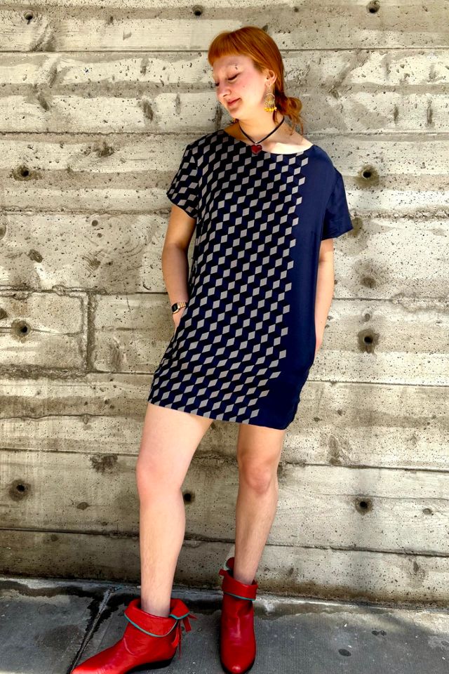 Vintage Escada-Sport Geometric Print Silk Dress Selected by Nomad Vintage #2