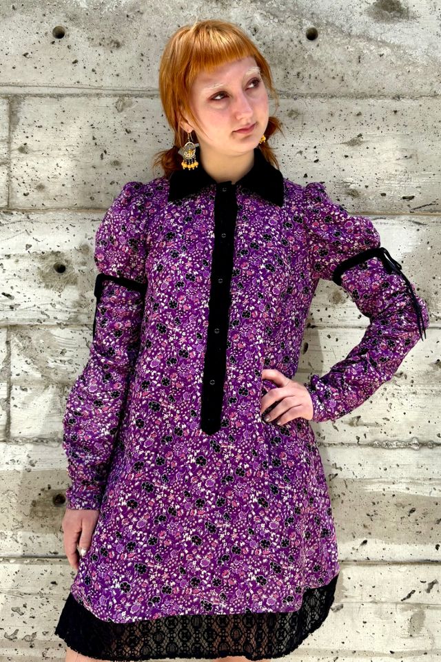 Anna Sui Runway Purple Babydoll Silk Dress  Selected by Nomad Vintage #2