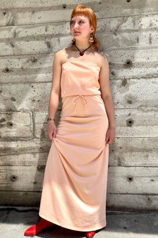 asymmetric drape dress in crepe Draped Complemented with a draped Bachelorette Party Outfits Color:White Smoke meta-size-chart-ENGLISH-FACTORY-size-chart