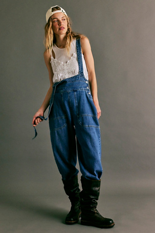 We The Free Felix Denim Dungarees at Free People in Seaport, Size: Large