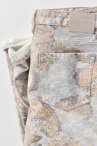 We The Free Tennessee Low-Rise Illusions Jeans at Free People in Limestone Paisley, Size: 25