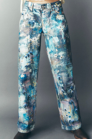 We The Free Tennessee Low-Rise Illusions Jeans at Free People in Floral Canvas, Size: 33
