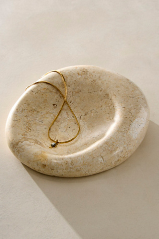 Atma Prema Indo Marble Crescent Dish at Free People in White