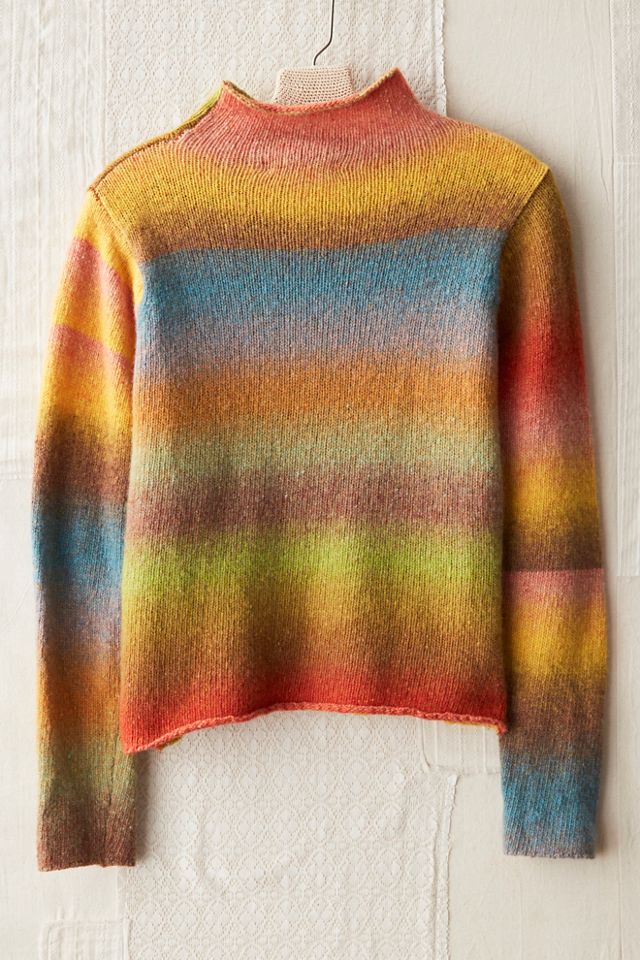FP MART: Vintage: The Originals Rainbow Ombre Wool Mock-Neck Sweater #1