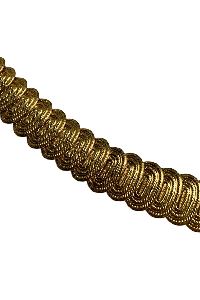 Vintage 1980s Gold Medallion Stretch Belt Selected by SharpLilTeeth #1