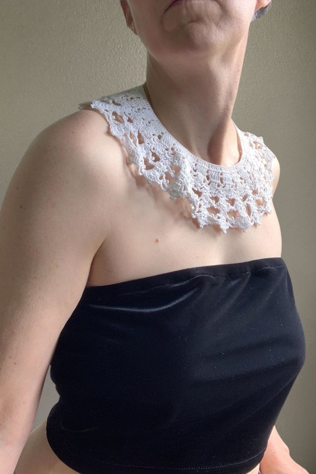 Vintage Handmade Crochet Lace & Pearl Collar Selected by SharpLilTeeth #1
