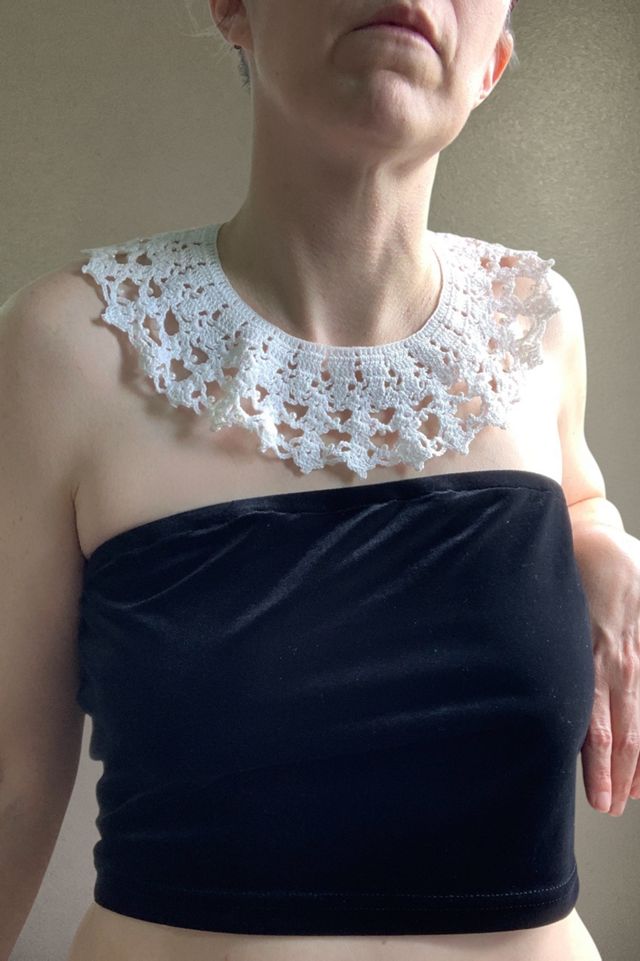 Vintage Handmade Crochet Lace & Pearl Collar Selected by SharpLilTeeth #2