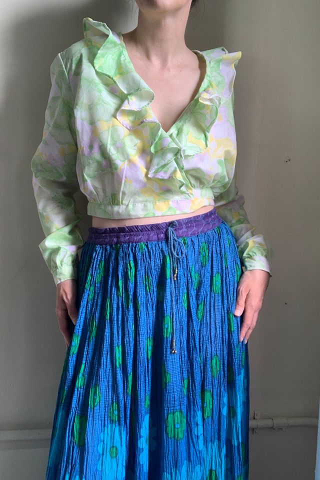 Vintage 1970s Ruffled Wrap Crop Blouse Selected by SharpLilTeeth #1